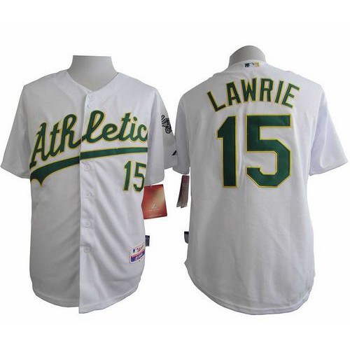 Oakland Athletics #15 Brett Lawrie White Cool Base Stitched Jersey Men's