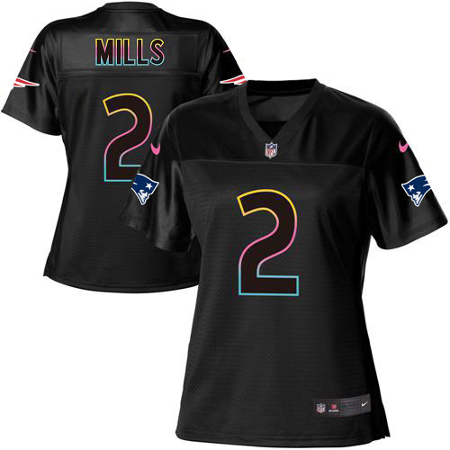 Patriots #2 Jalen Mills Black Women's Fashion Game Jersey