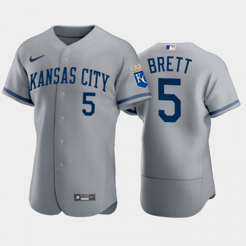 Kansas City Kansas City Royals #5 George Brett Men's 2022 Authentic Gray Jersey Men's