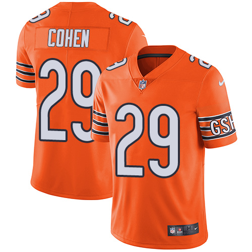 Bears #29 Tarik Cohen Orange Youth Stitched Limited Rush Jersey