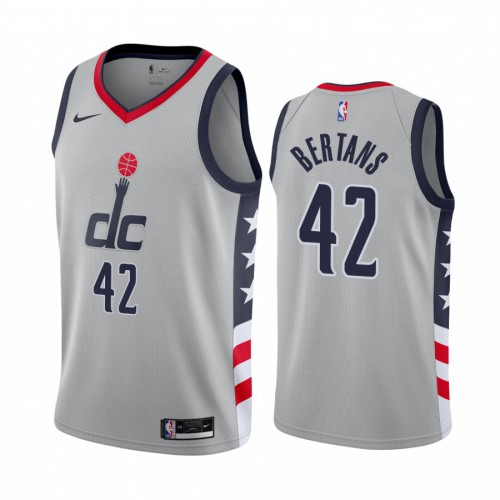 Washington Wizards #42 Davis Bertans Gray Youth Swingman 2020-21 City Edition Jersey Youth
