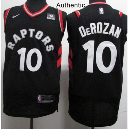 Toronto Raptors #10 DeMar DeRozan Black Authentic Statement Edition Jersey Mens