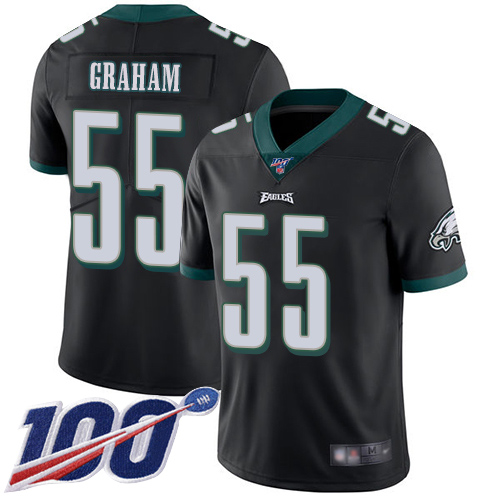 Eagles #55 Brandon Graham Black Alternate Men's Stitched 100th Season Vapor Limited Jersey