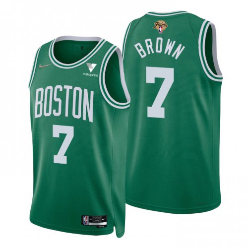 Boston Boston Celtics #7 Jaylen Brown Green Youth 2022 Finals 75th Anniversary Diamond Icon Edition Swingman Jersey Youth