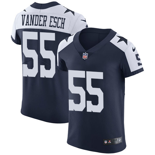 Cowboys #55 Leighton Vander Esch Navy Blue Thanksgiving Men's Stitched Vapor Untouchable Throwback Elite Jersey