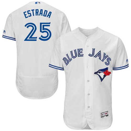 Toronto Blue Jays #25 Marco Estrada White Flexbase Authentic Collection Stitched Jersey Men's