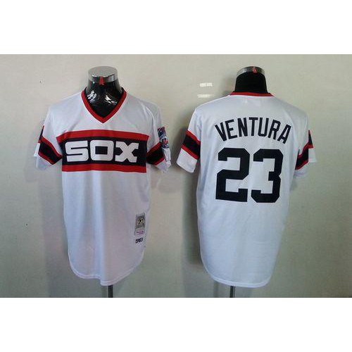 Mitchell And Ness 1983 Chicago White Sox #23 Robin Ventura White Throwback Stitched Jersey Men's