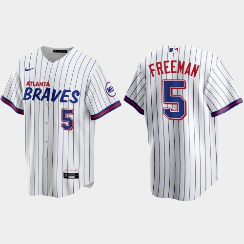 Atlanta Atlanta Braves #5 Freddie Freeman White Men's 2021 City Connect Replica Jersey Men's