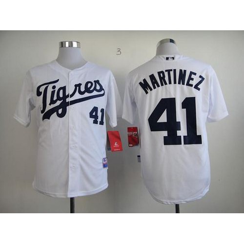 Detroit Tigers #41 Victor Martinez White 