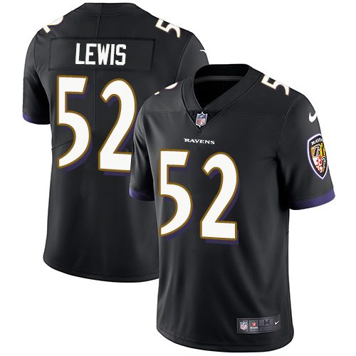 Ravens #52 Ray Lewis Black Alternate Men's Stitched Vapor Untouchable Limited Jersey