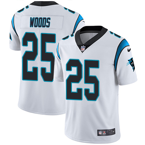 Panthers #25 Xavier Woods White Youth Stitched Vapor Untouchable Limited Jersey