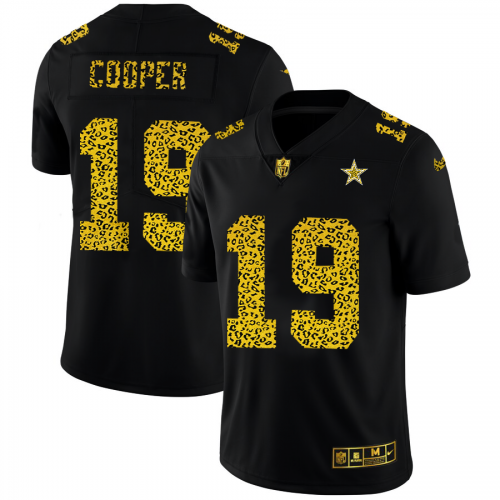 Dallas Dallas Cowboys #19 Amari Cooper Men's Leopard Print Fashion Vapor Limited Jersey Black Men's