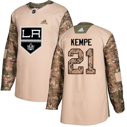 Adidas Los Angeles Kings #21 Mario Kempe Camo Authentic 2017 Veterans Day Stitched Youth Jersey Youth