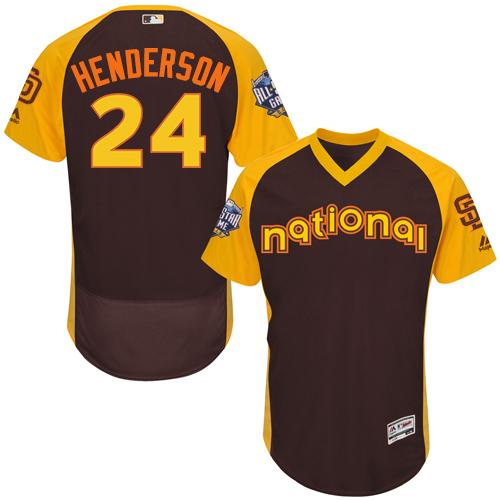 San Diego Padres #24 Rickey Henderson Brown Flexbase Authentic Collection 2016 All-Star National League Stitched Jersey Men's