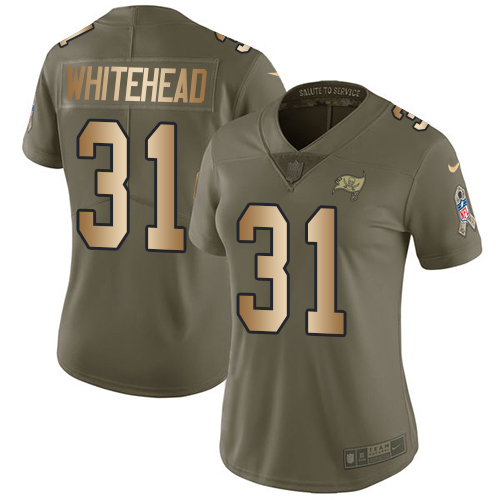 Tampa Bay Buccaneers #31 Jordan Whitehead Olive/Gold Women's Stitched Limited 2017 Salute To Service Jersey Womens