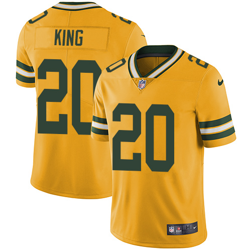 Green Bay Packers #20 Kevin King Yellow Youth Stitched Limited Rush Jersey Youth