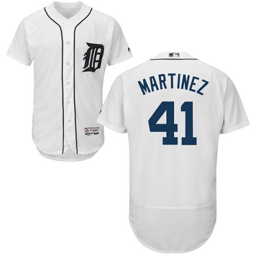 Detroit Tigers #41 Victor Martinez White Flexbase Authentic Collection Stitched Jersey Men's