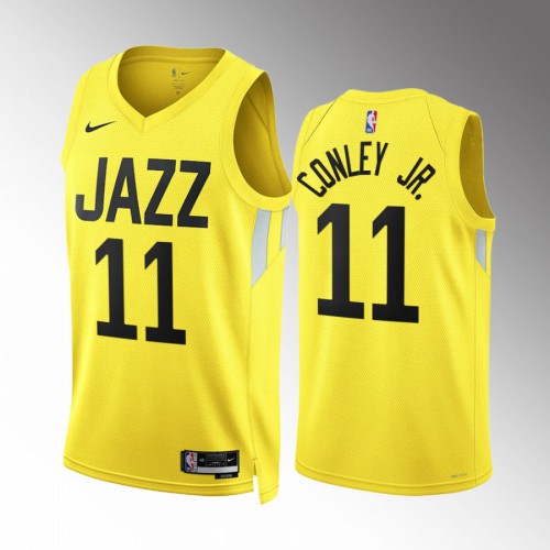 Utah Utah Jazz #11 Mike Conley Jr. Mens Yellow 2022-23 Icon Edition Jersey Mens