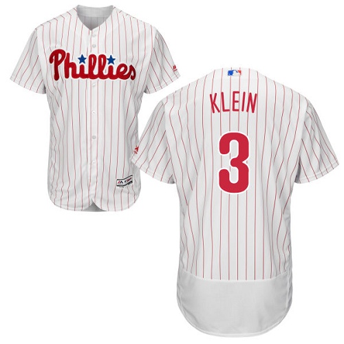 Philadelphia Phillies #3 Chuck Klein White(Red Strip) Flexbase Authentic Collection Stitched Jersey Men's