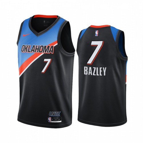 Oklahoma City Thunder #7 Darius Bazley Black Womens Swingman 2020-21 City Edition Jersey Womens