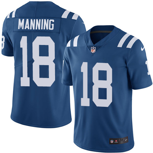 Indianapolis Colts #18 Peyton Manning Royal Blue Team Color Men's Stitched Vapor Untouchable Limited Jersey Men's