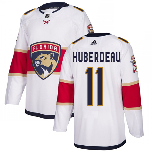 Adidas Florida Panthers #11 Jonathan Huberdeau White Road Authentic Stitched Jersey Men's