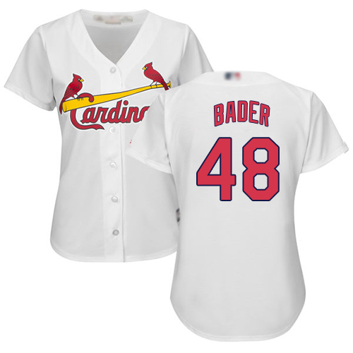 St.Louis Cardinals #48 Harrison Bader White Home Women's Stitched Jersey Womens