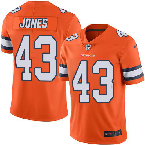 Denver Broncos #43 Joe Jones Orange Men's Stitched Limited Rush Jersey Men's