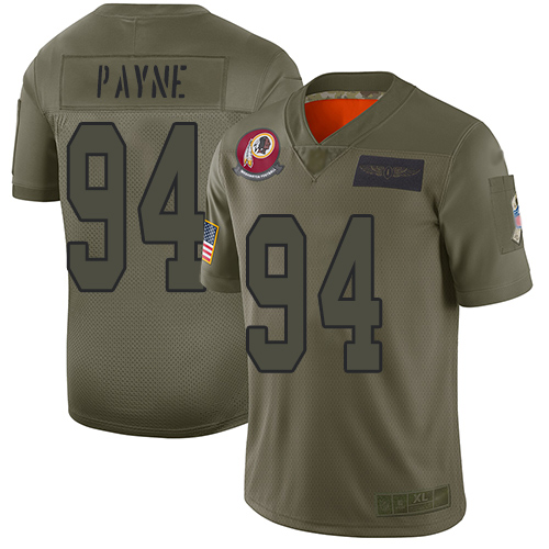 Washington Commanders #94 Da'Ron Payne Camo Men's Stitched Limited 2019 Salute To Service Jersey Men's