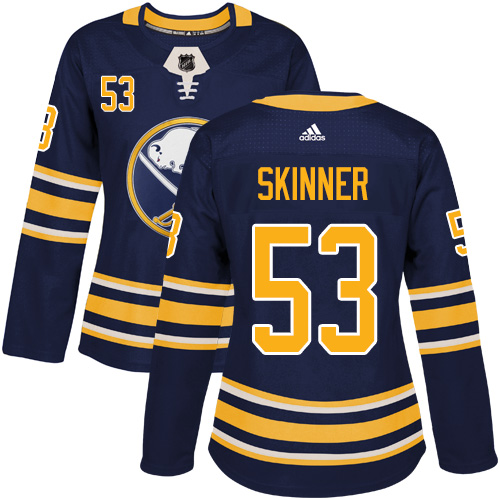 Adidas Buffalo Sabres #53 Jeff Skinner Navy Blue Home Authentic Women's Stitched Jersey Womens