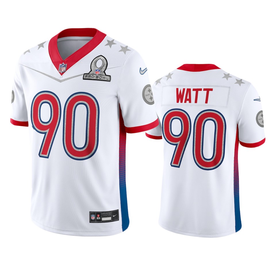 Steelers #90 T.J. Watt Men's 2022 AFC Pro Bowl Game Jersey White
