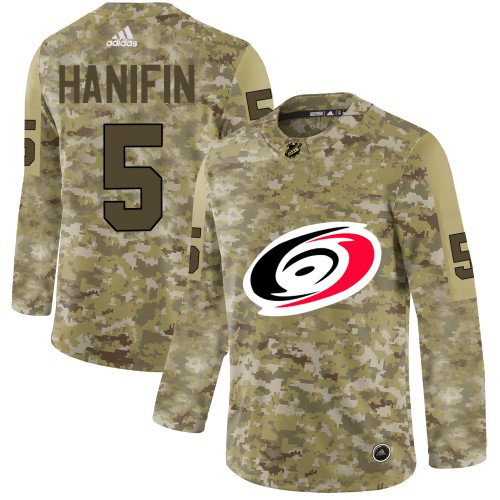 Adidas Carolina Hurricanes #5 Noah Hanifin Camo Authentic Stitched Jersey Men's