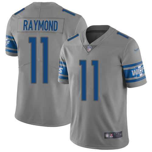 Lions #11 Kalif Raymond Gray Men's Stitched Limited Inverted Legend Jersey