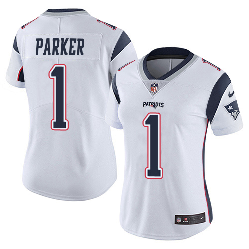 Patriots #1 DeVante Parker White Women's Stitched Vapor Untouchable Limited Jersey