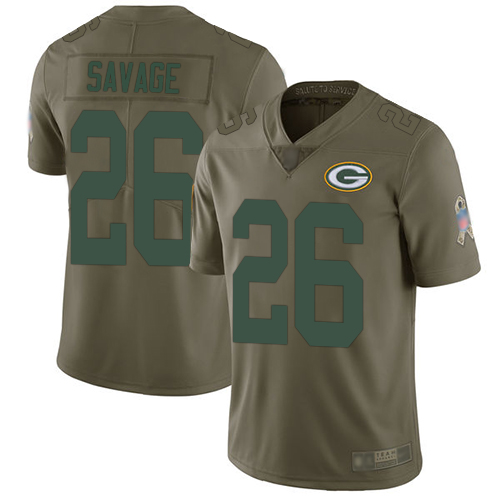 Packers #26 Darnell Savage Olive Youth Stitched Limited 2017 Salute To Service Jersey