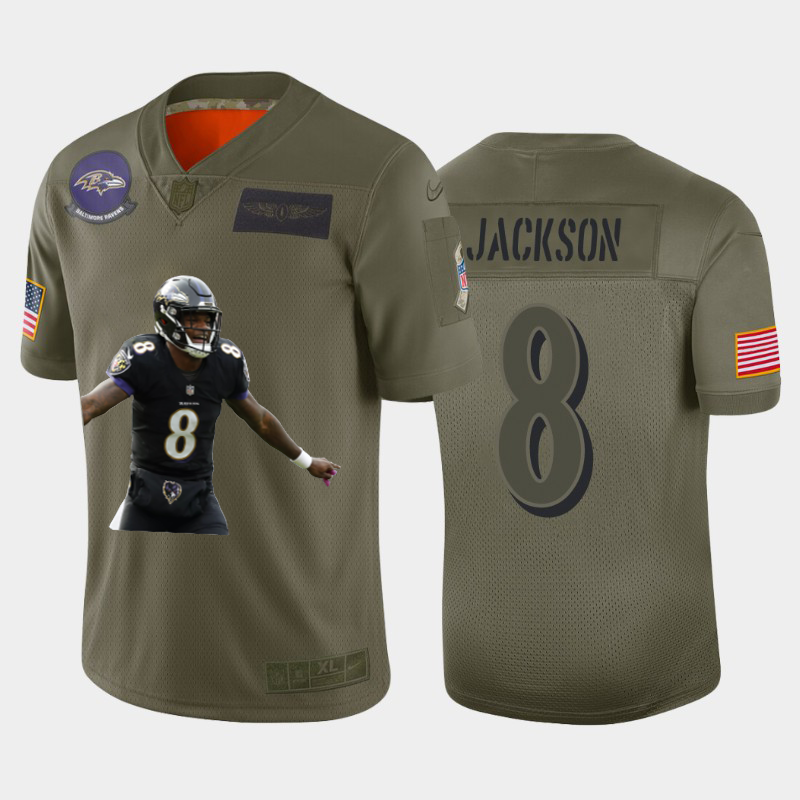 Baltimore Ravens #8 Lamar Jackson Team Hero Vapor Limited Jersey Camo
