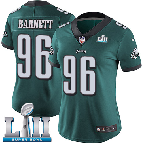 Philadelphia Eagles #96 Derek Barnett Midnight Green Team Color Super Bowl LII Women's Stitched Vapor Untouchable Limited Jersey Womens