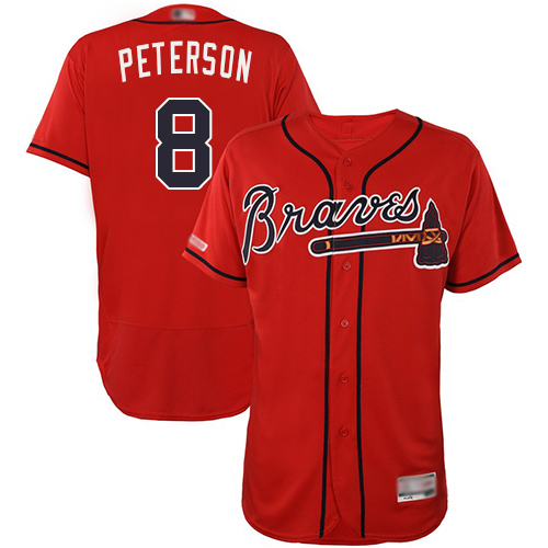 Atlanta Braves #8 Jace Peterson Red Flexbase Authentic Collection Stitched Jersey Men's