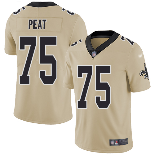 New Orleans Saints #75 Andrus Peat Gold Youth Stitched Limited Inverted Legend Jersey Youth