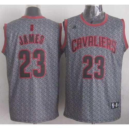 Cleveland Cavaliers #23 LeBron James Grey Static Fashion Stitched Jersey Mens