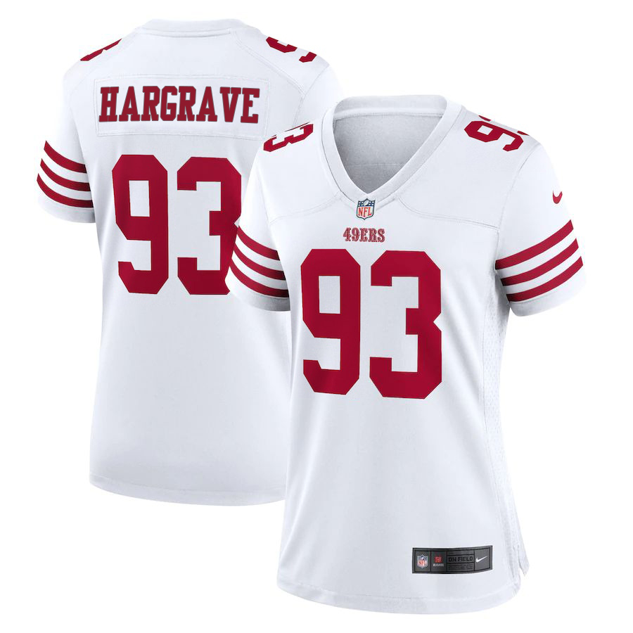 San Francisco 49ers #93 Javon Hargrave White Women's 2022-23 Game Jersey