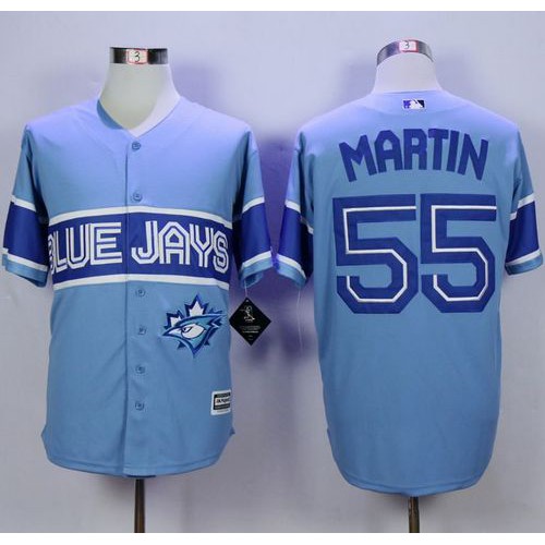 Toronto Blue Jays #55 Russell Martin Light Blue Exclusive New Cool Base Stitched Jersey Men's