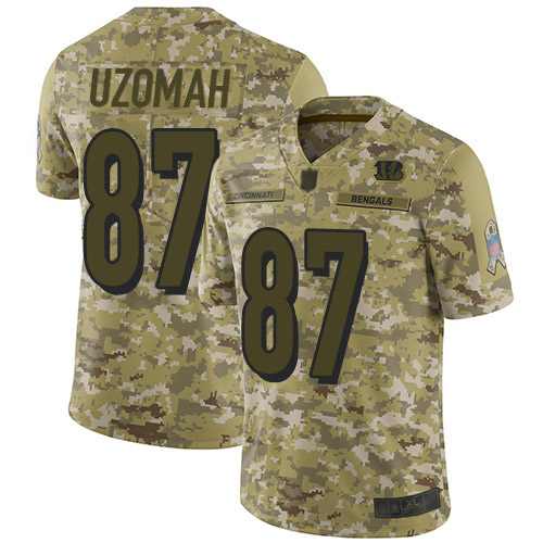 Cincinnati Bengals #87 C.J. Uzomah Camo Men's Stitched Limited 2018 Salute To Service Jersey Men's
