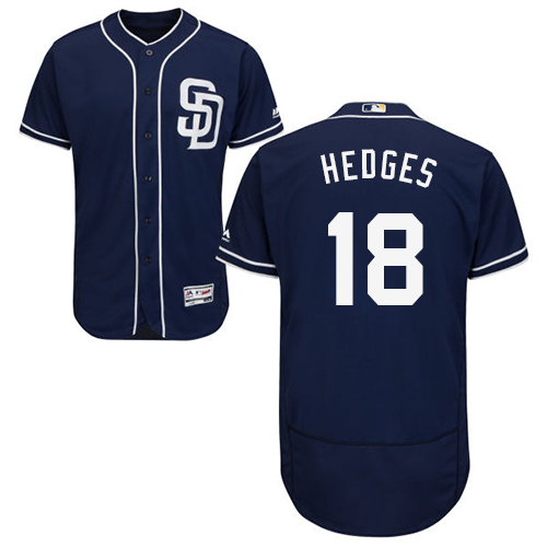 San Diego Padres #18 Austin Hedges Navy Blue Flexbase Authentic Collection Stitched Jersey Men's