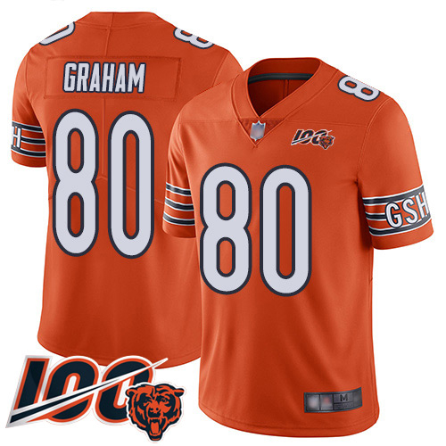 Chicago Bears #80 Jimmy Graham Orange Men's Stitched Limited Rush 100th Season Jersey Men's