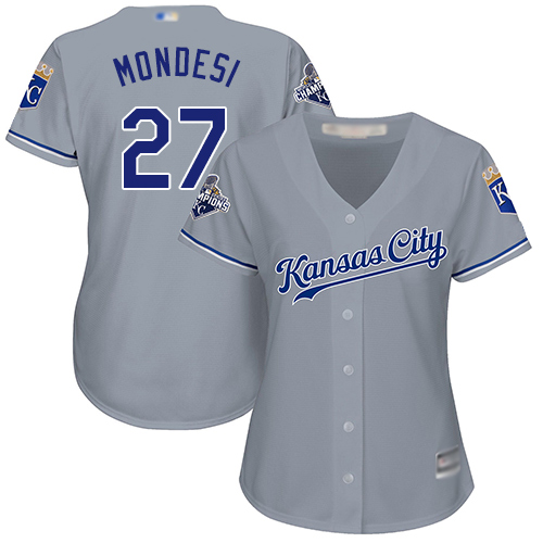 Kansas City Royals #27 Raul Mondesi Grey Road Women's Stitched Jersey Womens
