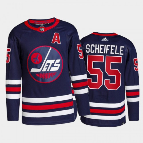 Adidas Winnipeg Jets #55 Mark Scheifele Men's 2021-22 Alternate Authentic Jersey - Navy Men's