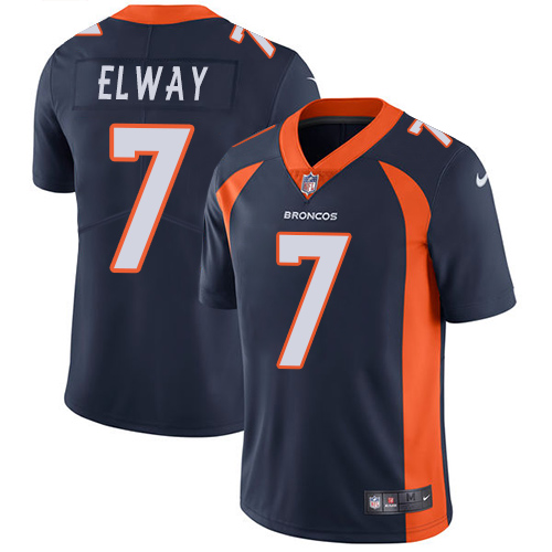 Broncos #7 John Elway Navy Blue Alternate Men's Stitched Vapor Untouchable Limited Jersey