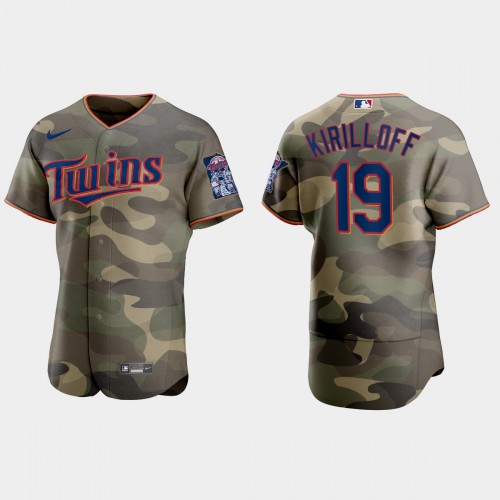 Minnesota Minnesota Twins #19 Alex Kirilloff Men's 2021 Armed Forces Day Authentic Jersey -Camo Men's