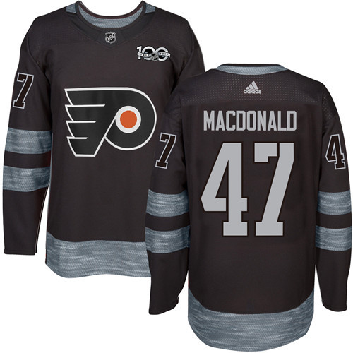 Adidas Philadelphia Flyers #47 Andrew MacDonald Black 1917-2017 100th Anniversary Stitched Jersey Men's
